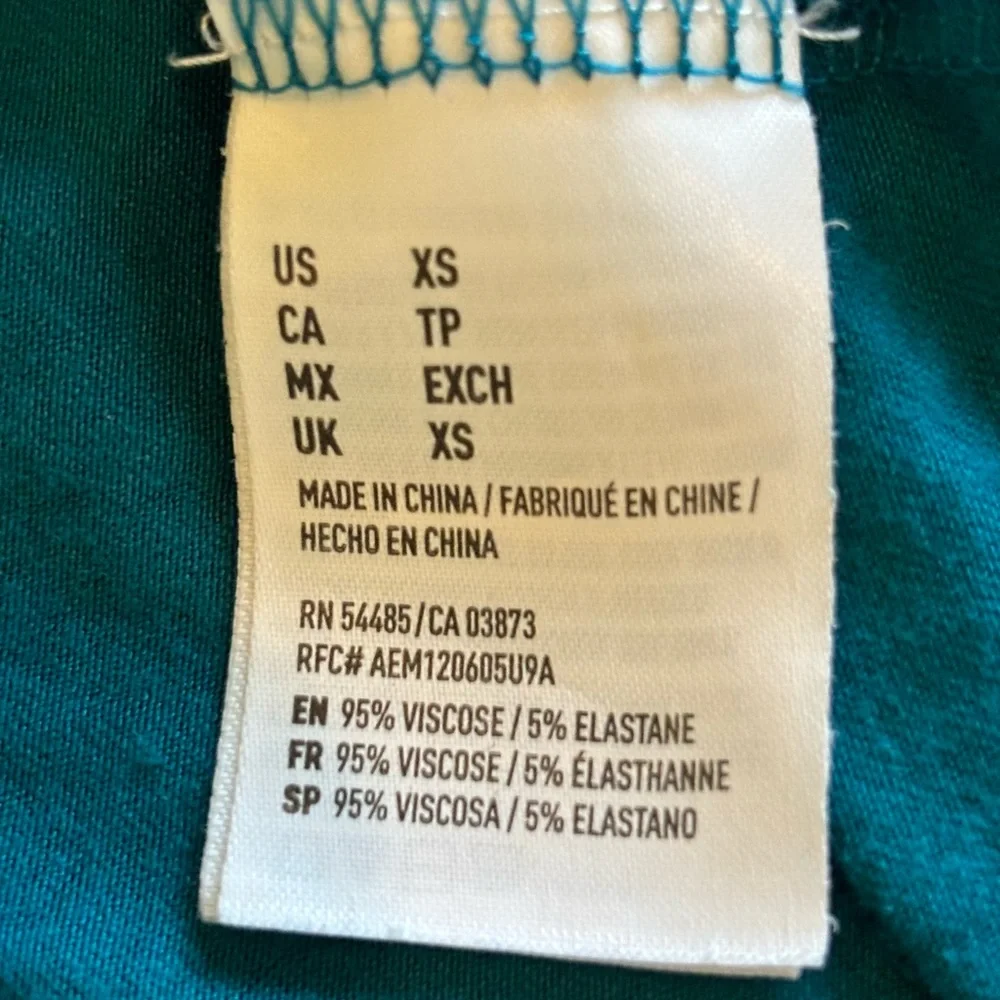 American Eagle Aqua Dress Spaghetti Straps Ruffle Top Open Back Halter Size XS